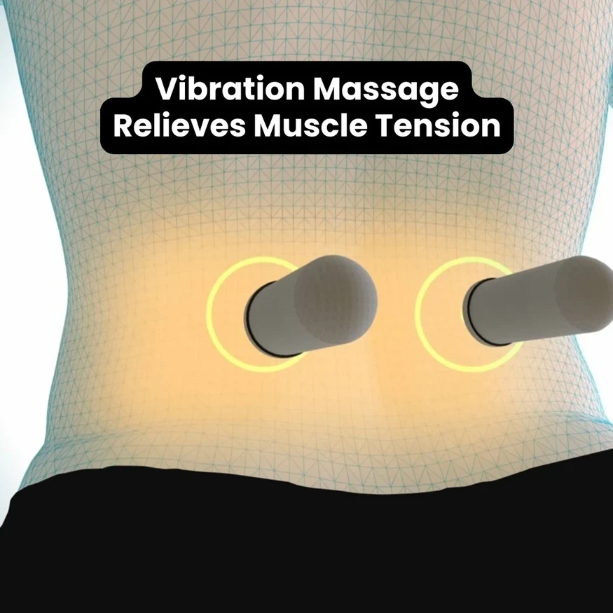 Orevive SpineEase vibration massage nodes working on the lower back